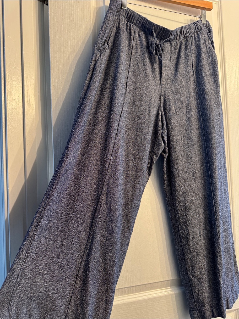 GAP Heathered Slate Relaxed Wide-Leg Pants